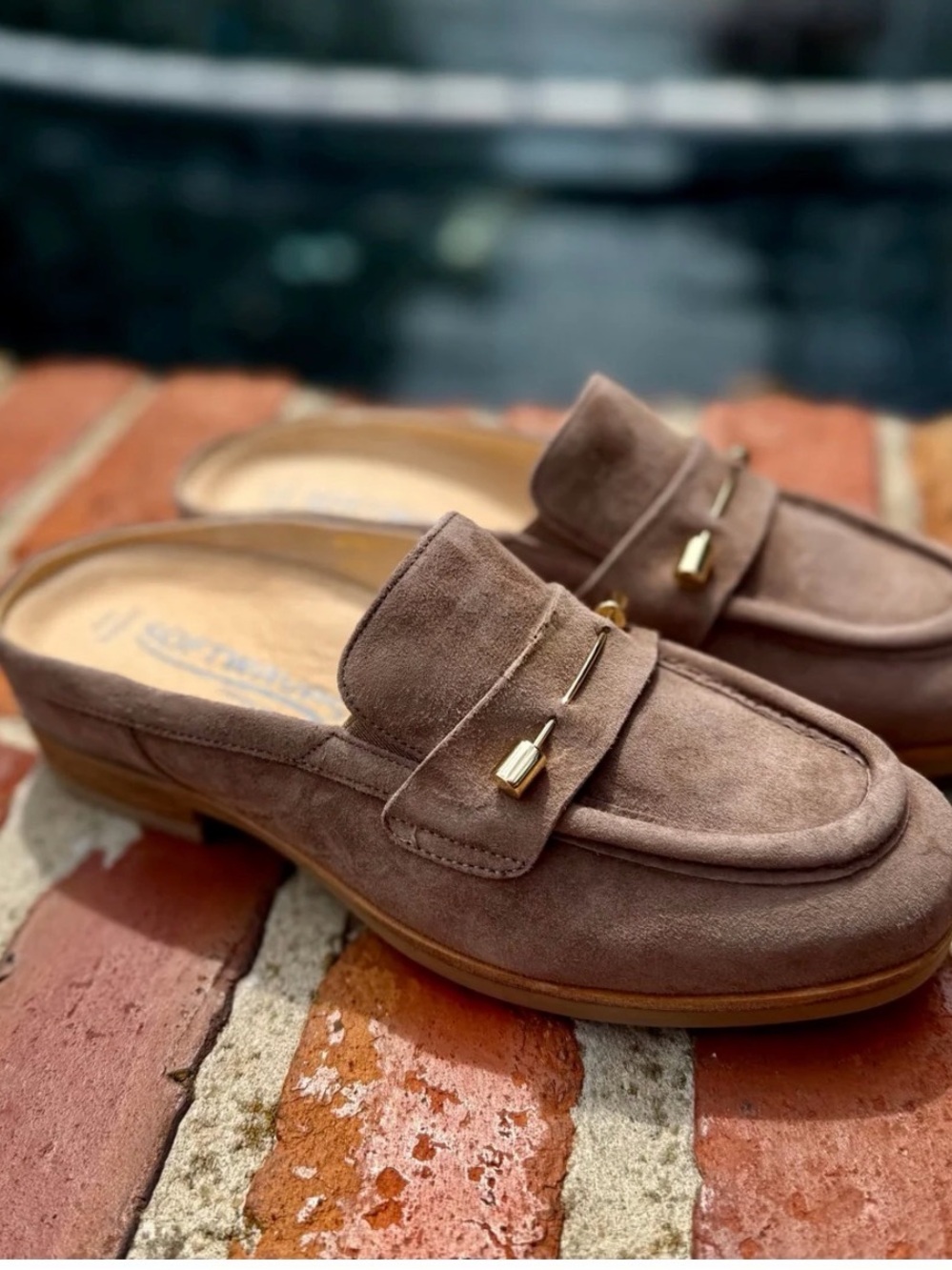 SOFTWAVES Giselle mule in capuccino suede - Size 39.5 / US 9-9.5